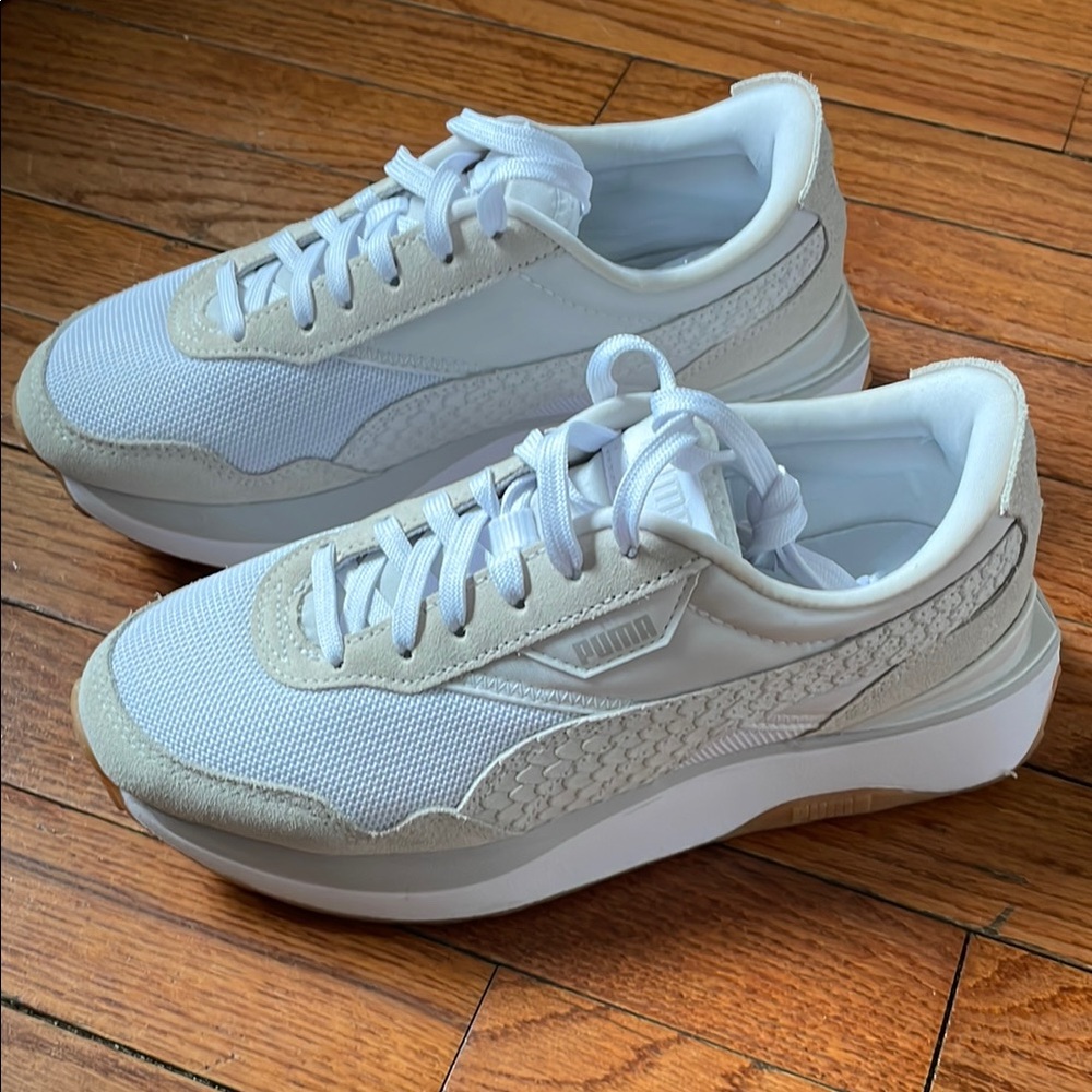 Puma White and Cream Sneakers